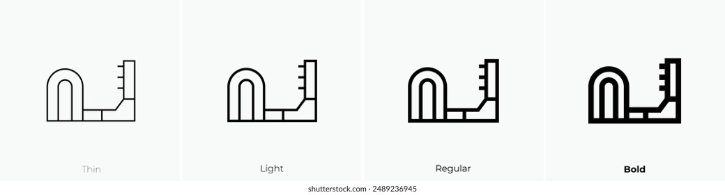 ladder barrel icon. Thin, Light Regular And Bold style design isolated on white background