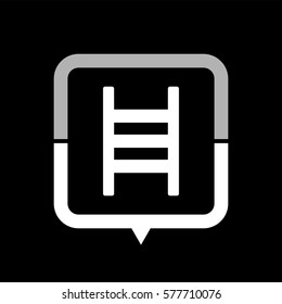 ladder  - black vector icon