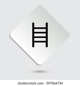 ladder - black vector icon  on a paper button