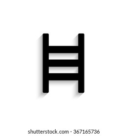 ladder - black vector  icon with shadow