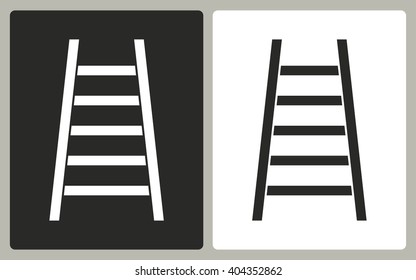 Ladder   -  black and white icons. Vector illustration. 