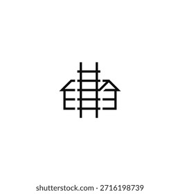 Ladder and building structure logo design.