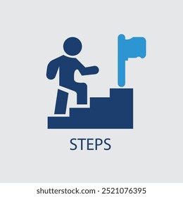 ladder career promotion icon, goal achieving leadership, forward moving concept, business steps with development growth, thin line symbol - editable stroke vector illustration