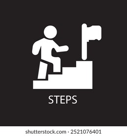 ladder career promotion icon, goal achieving leadership, forward moving concept, business steps with development growth, thin line symbol - editable stroke vector illustration