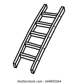 ladder / cartoon vector and illustration, black and white, hand drawn, sketch style, isolated on white background.