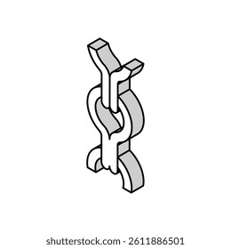 ladder chain isometric icon vector. ladder chain sign. isolated symbol illustration