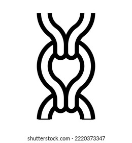 ladder chain line icon vector. ladder chain sign. isolated contour symbol black illustration