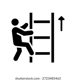 Leiterklettersymbol Glyphe Vektorgrafik