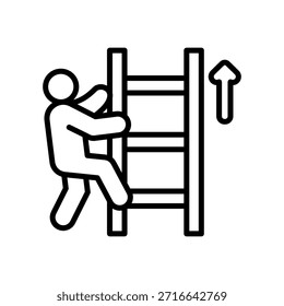 Escalera Escalada Icon Line Ilustración vectorial