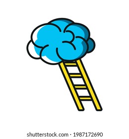 ladder to cloud icon isolated