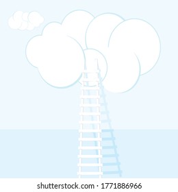 Pasar a las nubes. Concepto de competencia de diseño minimalista de vectores ю ilustración de vectores