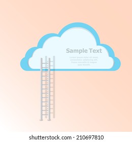 Ladder to clouds. Vector minimalistic design competition concept