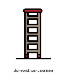 Ladder with colour outline icon vector illustration logo template for many purpose