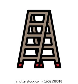 Ladder with colour outline icon vector illustration logo template for many purpose