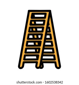 Ladder with colour outline icon vector illustration logo template for many purpose