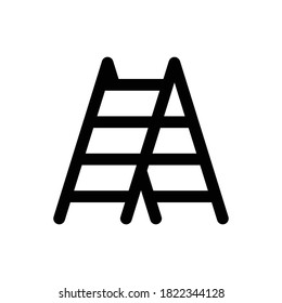 Ladder (Construction) icon outline vector. isolated on white background