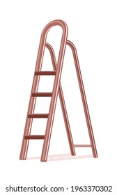 Construcción de la escalera aislada en el fondo blanco