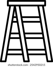 Ladder construction tools line icon