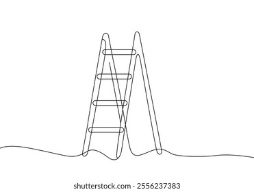 Ladder continuous line art illustration