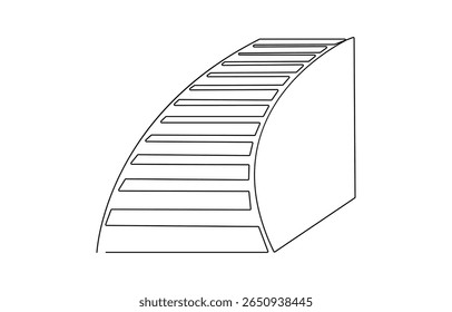 Ladder continuous one line drawing vector illustration. Pro vector, Set of stepladder, steps, construction ladder one line art, Single line drawing of repair, professional, hand, people, concept. 