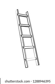 ladder contour vector illustration isolated