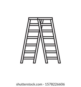Ladder design, Step construction climb work stairway tool and repair theme Vector illustration