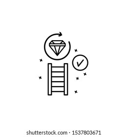 Ladder diamond work. Simple line, outline vector of motivation icons for ui and ux, website or mobile application