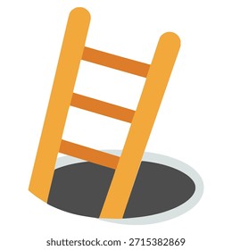 escada para baixo atalho forma cor plana vetor ilustração modelo design