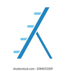 Ladder dual tone blue color icon, mini, small illustration. use for modern concept, print, UI, UX kit, web and app development. Vector EPS 10, related to industrial, business, finance, investment.