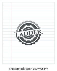 Ladder emblem with pencil effect. Vector Illustration. Detailed.