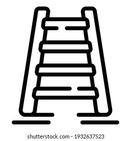 Ladder equipment icon. Outline ladder equipment vector icon for web design isolated on white background