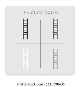 Ladder flat black and white vector icon.