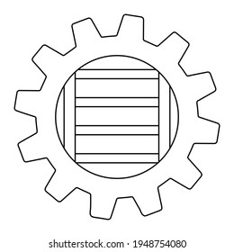 Ladder in gear icon simple illustration for web