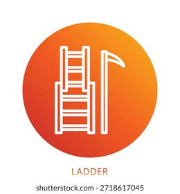 Ilustración Mini Del Icono Del Gradiente De La Escalera, Uso Para El Concepto Moderno, Impresión, Ui, Kit De La Ux, Web Y Desarrollo Del App. Vector Relacionado Con Bomberos, Rescate Y Más