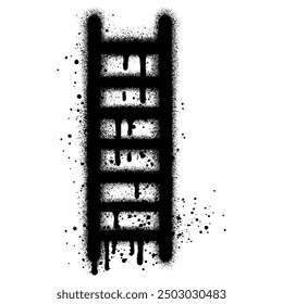 Ladder graffiti with black spray paint. vector illustration.