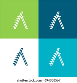 Ladder green and blue material color minimal icon or logo design