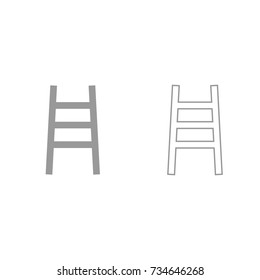 Ladder grey set icon .