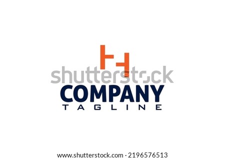 a ladder growth concept logo design with the letter h split in the middle