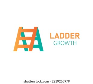 Ladder Growth logo design icon illustration