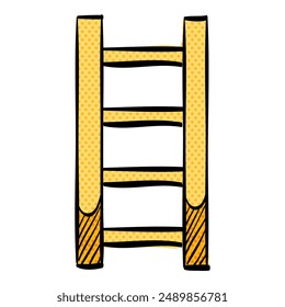 Ladder halftone icon hand drawn color vector illustration