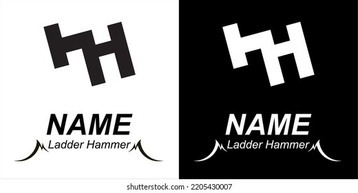 The ladder with the hammer beside it