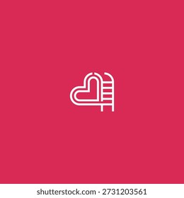 Ladder to the heart logo, creative idea.