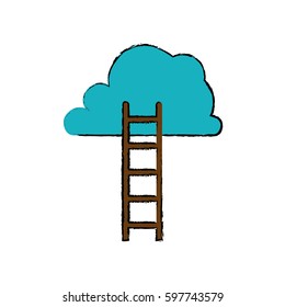 Ladder to heaven icon vector illustration graphic design