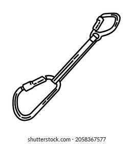 Ladder Hook Extension Part of Firefighter Accessories and Equipment Device Hand Drawn Icon Set Vector.