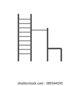 
Ladder and horizontal sports black silhouette