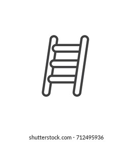 Ladder household equipment line icon, outline vector sign, linear style pictogram isolated on white. Business success Symbol, logo illustration. Editable stroke