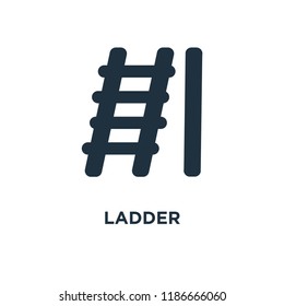 Ladder icon. Black filled vector illustration. Ladder symbol on white background. Can be used in web and mobile.