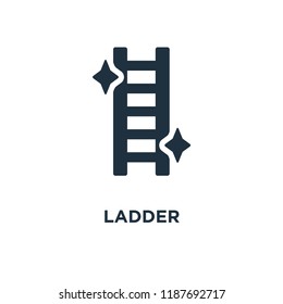 Ladder icon. Black filled vector illustration. Ladder symbol on white background. Can be used in web and mobile.