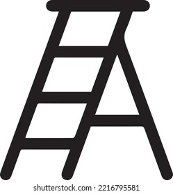 Ladder icon. Black filled vector illustration. Ladder symbol on white background.