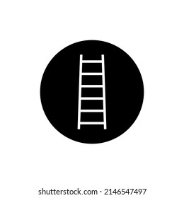 Ladder icon in black round